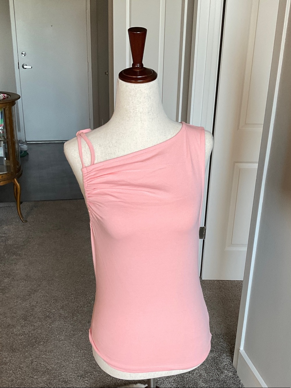 No Boundaries Light Pink One-Shoulder Tank